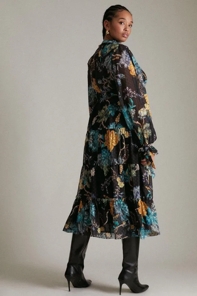 Dresses Women Karen Millen Floral Paisley Dobby Woven Maxi Dress Floral