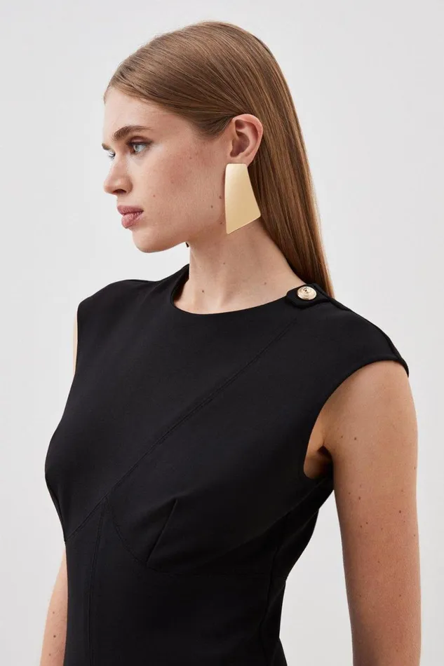 Dresses Women Karen Millen Jersey Ponte Structured Mini Dress Black