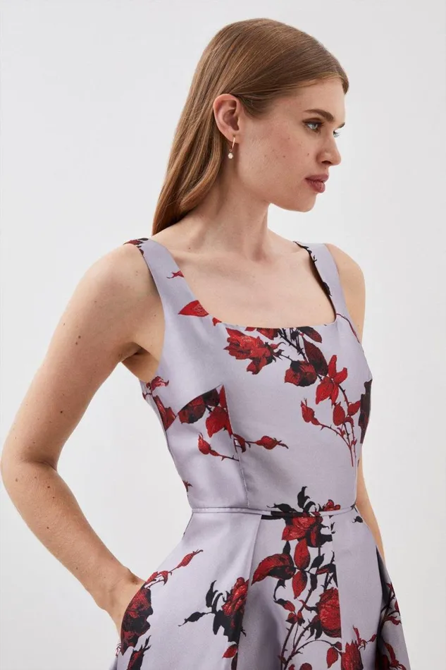 Dresses Women Karen Millen Lydia Millen Floral Jacquard Corseted Woven Maxi Dress Floral