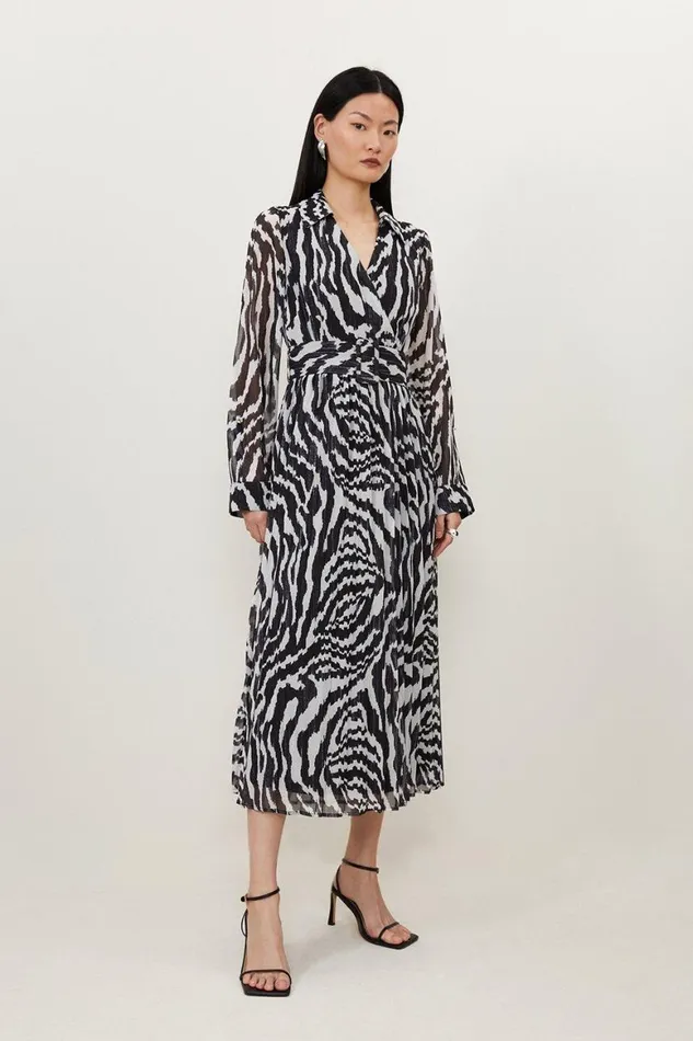 Dresses Women Karen Millen Mono Swirl Georgette Woven Belted Pleated Midi Dress Mono Dresses Women Karen Millen Mono Swirl Georgette Woven Belted Pleated Midi Dress Mono