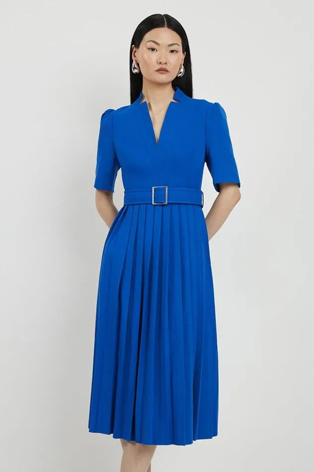 Dresses Women Karen Millen Petite Tailored Structured Crepe Forever Pleat Midi Dress Cobalt Dresses Women Karen Millen Petite Tailored Structured Crepe Forever Pleat Midi Dress Cobalt