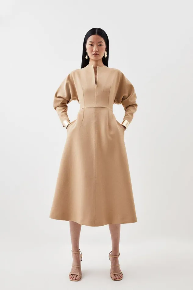 Dresses Women Karen Millen Petite Tailored Structured Crepe Keyhole Rounded A Line Midaxi Dress Camel Dresses Women Karen Millen Petite Tailored Structured Crepe Keyhole Rounded A Line Midaxi Dress Camel