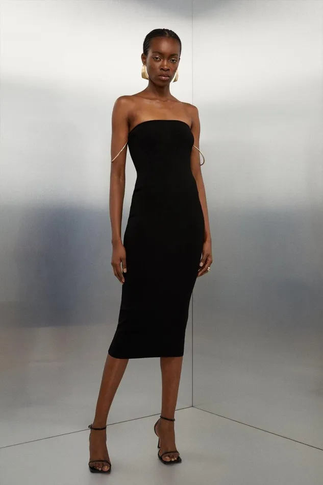 Dresses Women Karen Millen Premium Viscose Blend Body Contouring Bracelet Trim Knit Dress Black Dresses Women Karen Millen Premium Viscose Blend Body Contouring Bracelet Trim Knit Dress Black