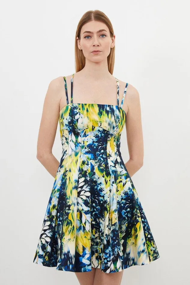 Dresses Women Karen Millen Tailored Blurred Wisteria Strappy Mini Dress Multi Dresses Women Karen Millen Tailored Blurred Wisteria Strappy Mini Dress Multi