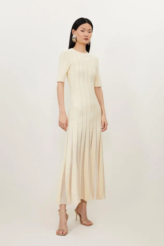 Dresses Women Karen Millen Viscose Blend Filament Full Skirt Knit Midi Dress Ivory Dresses Women Karen Millen Viscose Blend Filament Full Skirt Knit Midi Dress Ivory