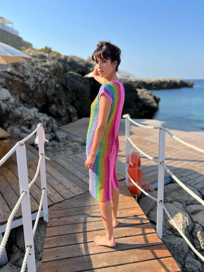 Dresses Women Rose Carmine DJELABA DRESS RAINBOW PINK