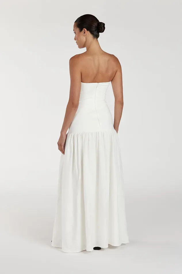 ELLISON WHITE STRAPLESS MIDI DRESS Women DISSH White Dresses