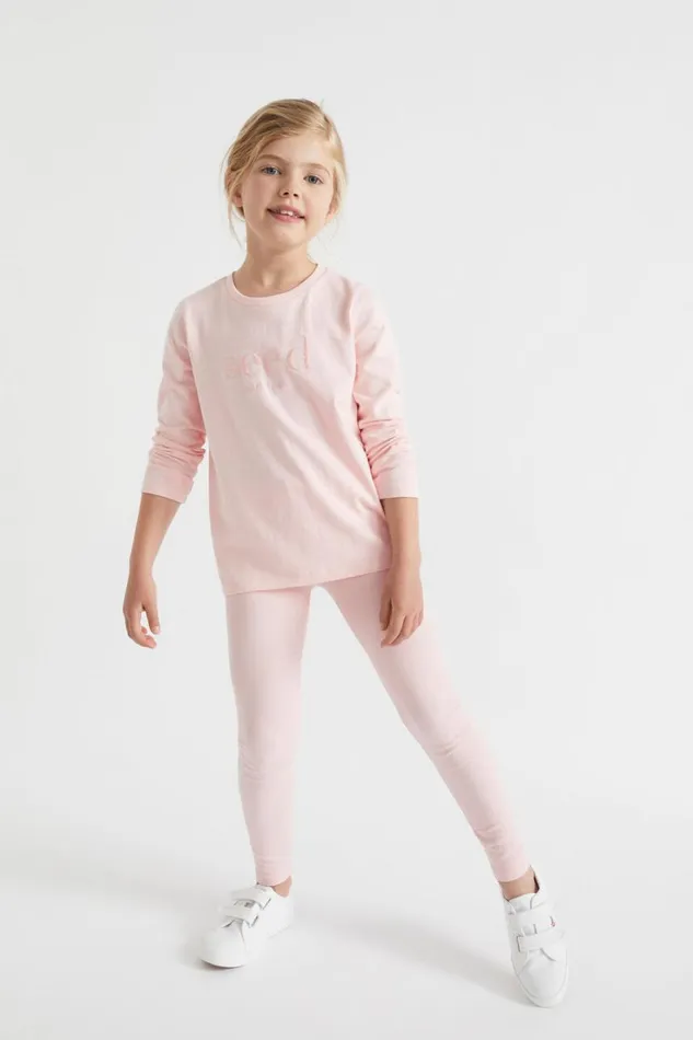 Essentials Girl Seed Heritage Core Rib Legging Dusty Rose