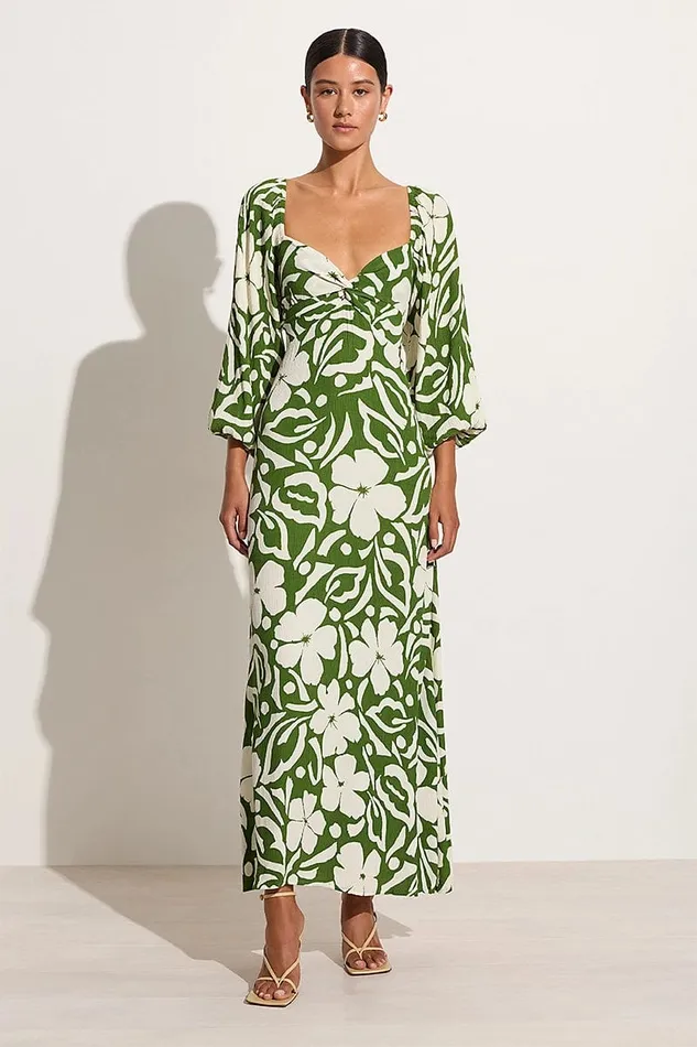 Faithfull The Brand Dresses Ondina Midi Dress Pavito Floral Olive 8211 Final Sale 8211 Women Faithfull The Brand Dresses Ondina Midi Dress Pavito Floral Olive 8211 Final Sale 8211 Women