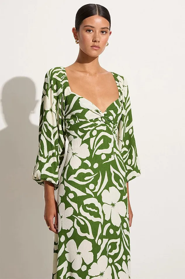 Faithfull The Brand Dresses Ondina Midi Dress Pavito Floral Olive 8211 Final Sale 8211 Women Faithfull The Brand Dresses Ondina Midi Dress Pavito Floral Olive 8211 Final Sale 8211 Women