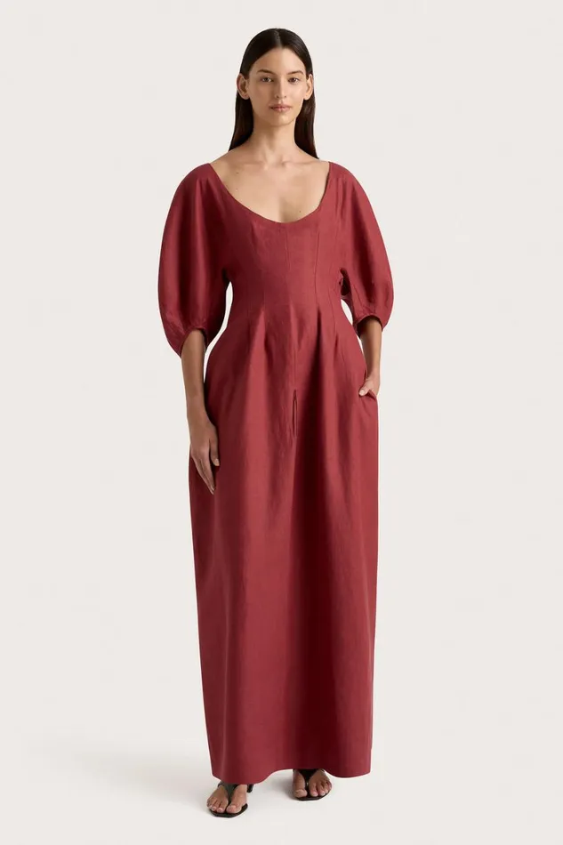 Faithfull The Brand Dresses Raynara Maxi Dress Wine 8211 Women Faithfull The Brand Dresses Raynara Maxi Dress Wine 8211 Women