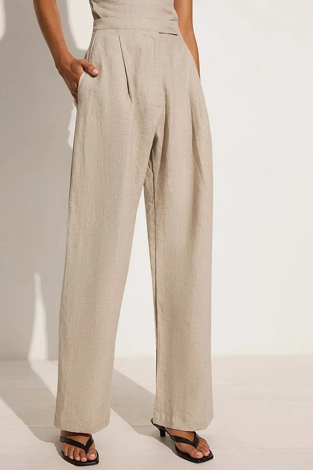 Faithfull The Brand Pants Cedros Pant Natural 8211 Final Sale 8211 Women