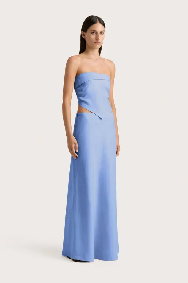 Faithfull The Brand Skirts and Shorts Antibes Maxi Skirt Mid Blue 8211 Women