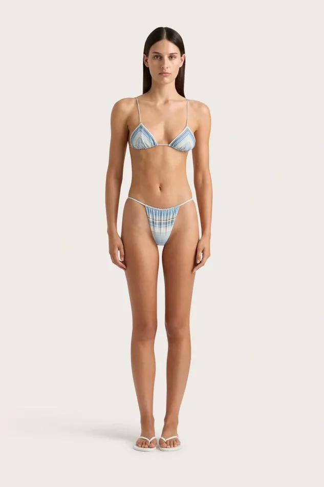 Faithfull The Brand Swim Elea Bikini Top Futura Stripe Sky Blue 8211 Women