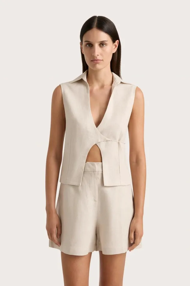 Faithfull The Brand Tops Antibes Shirt Sand 8211 Women
