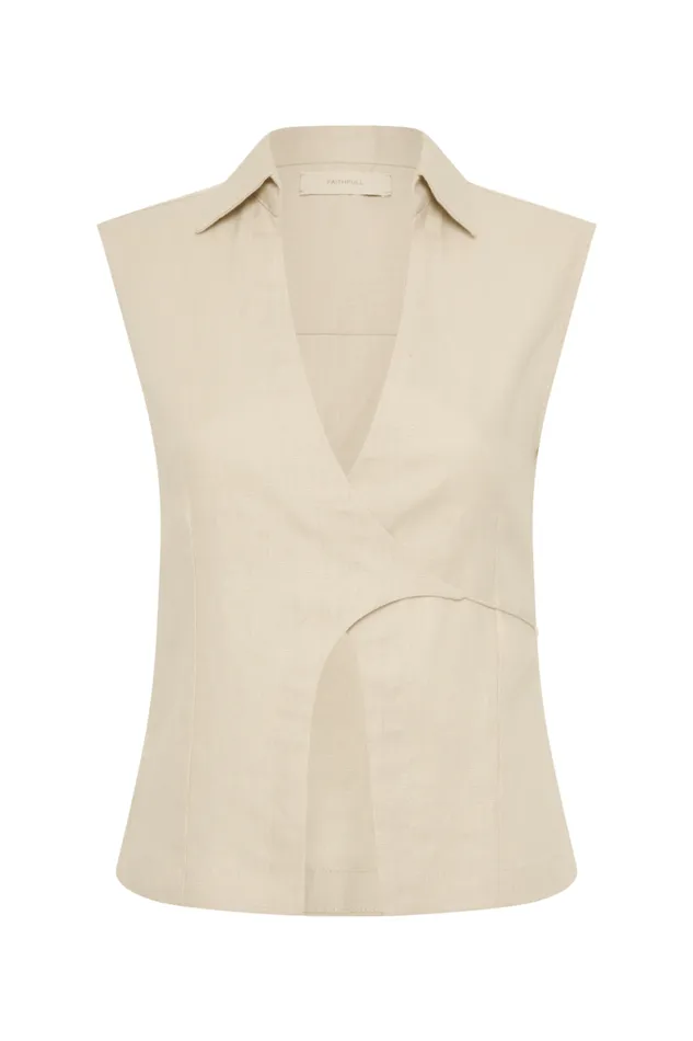 Faithfull The Brand Tops Antibes Shirt Sand 8211 Women