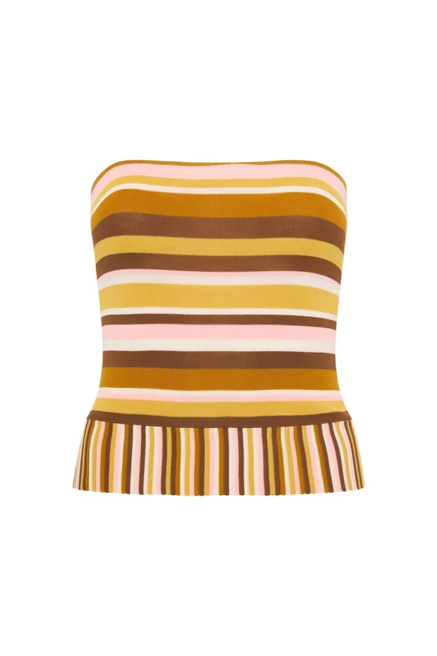 Faithfull The Brand Tops Citara Strapless Top Cocoa 8211 Women
