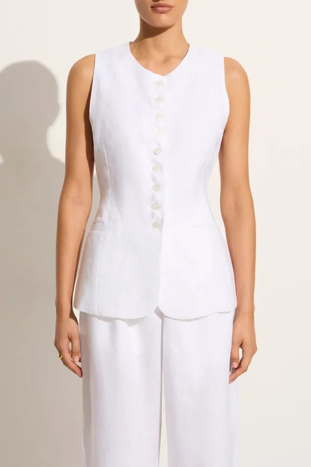 Faithfull The Brand Tops Domenico Vest White 8211 Women