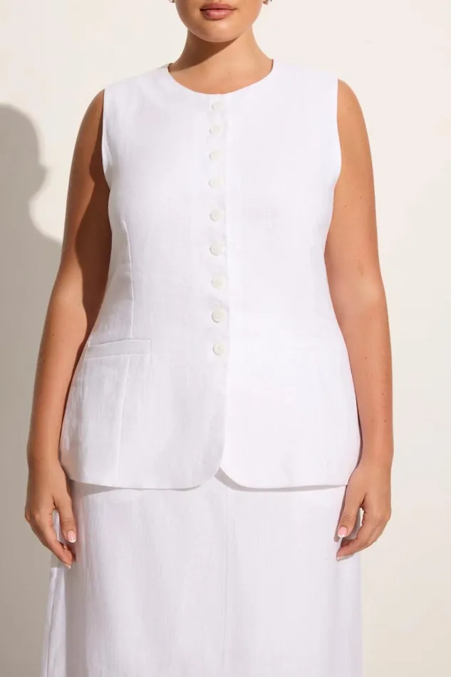 Faithfull The Brand Tops Domenico Vest White 8211 Women