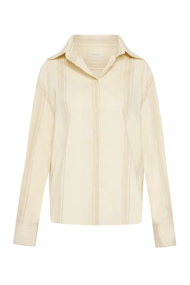 Faithfull The Brand Tops En Vau Shirt Foam Taupe Stripe 8211 Women
