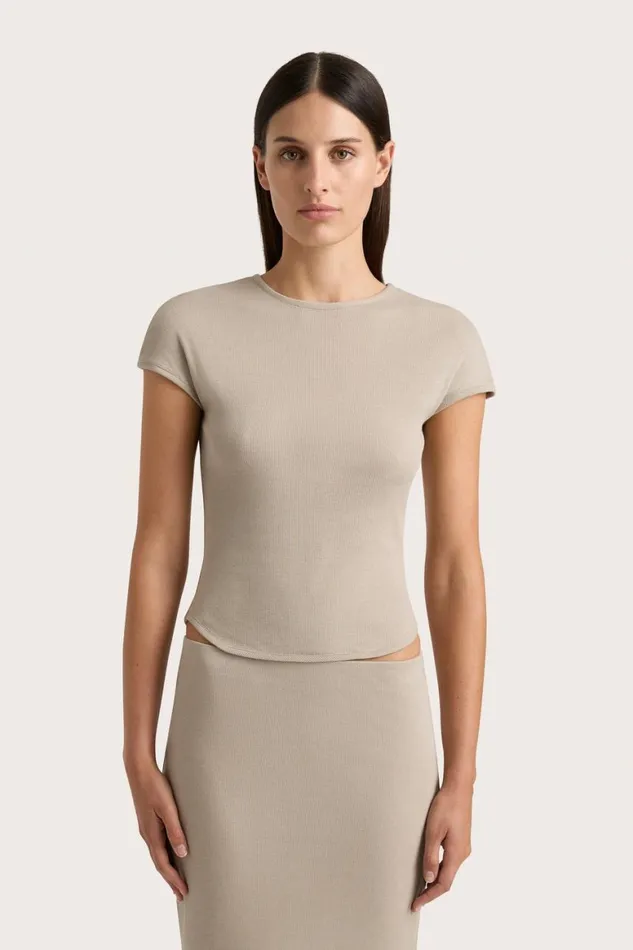 Faithfull The Brand Tops Loire TShirt Taupe 8211 Women