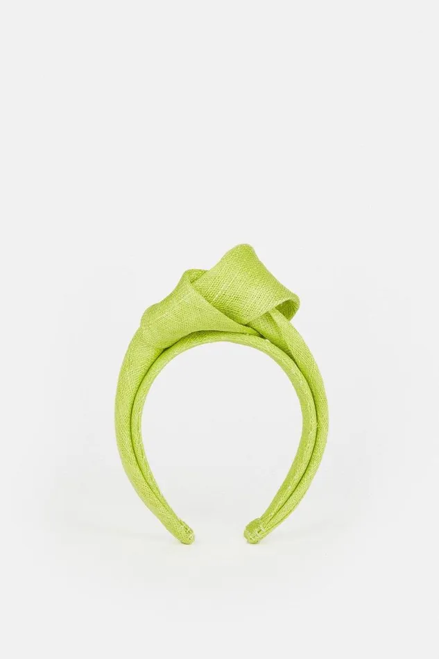 Fascinators Women Karen Millen EmilyLondon Knot Detail Headband Lime