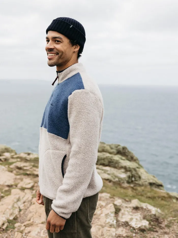 Finisterre Fleece Men Hegen 14 Zip Wool Fleece Coastal Fjordoatmeal