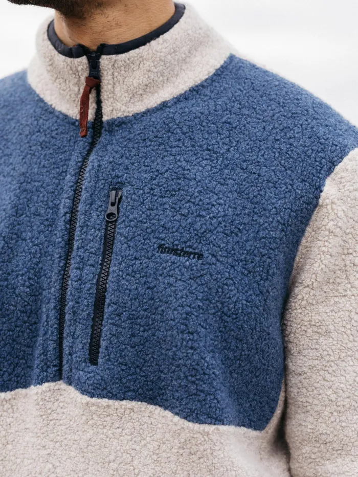 Finisterre Fleece Men Hegen 14 Zip Wool Fleece Coastal Fjordoatmeal