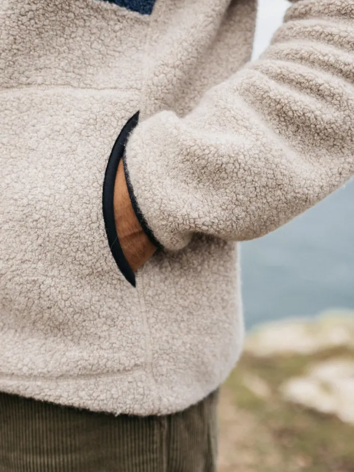 Finisterre Fleece Men Hegen 14 Zip Wool Fleece Coastal Fjordoatmeal