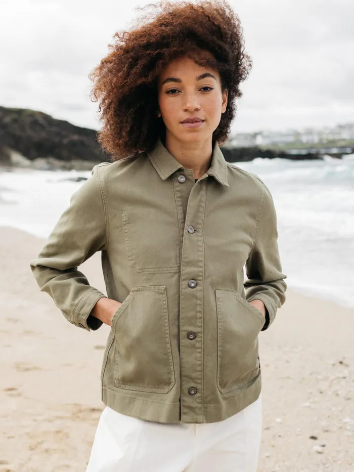 Finisterre Jackets and Coats Women Yarrel Chore Jacket Willow Green