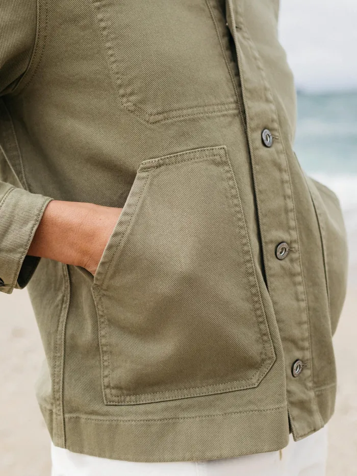 Finisterre Jackets and Coats Women Yarrel Chore Jacket Willow Green