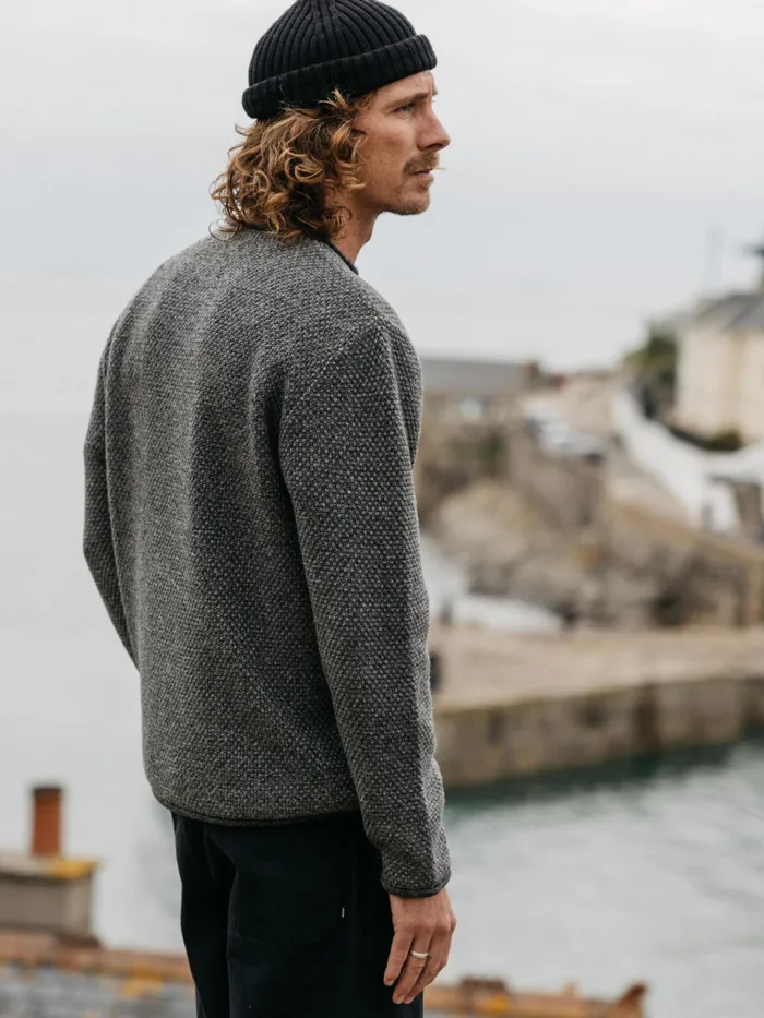 Finisterre Knitwear Men Barents Sweater Grey Marl