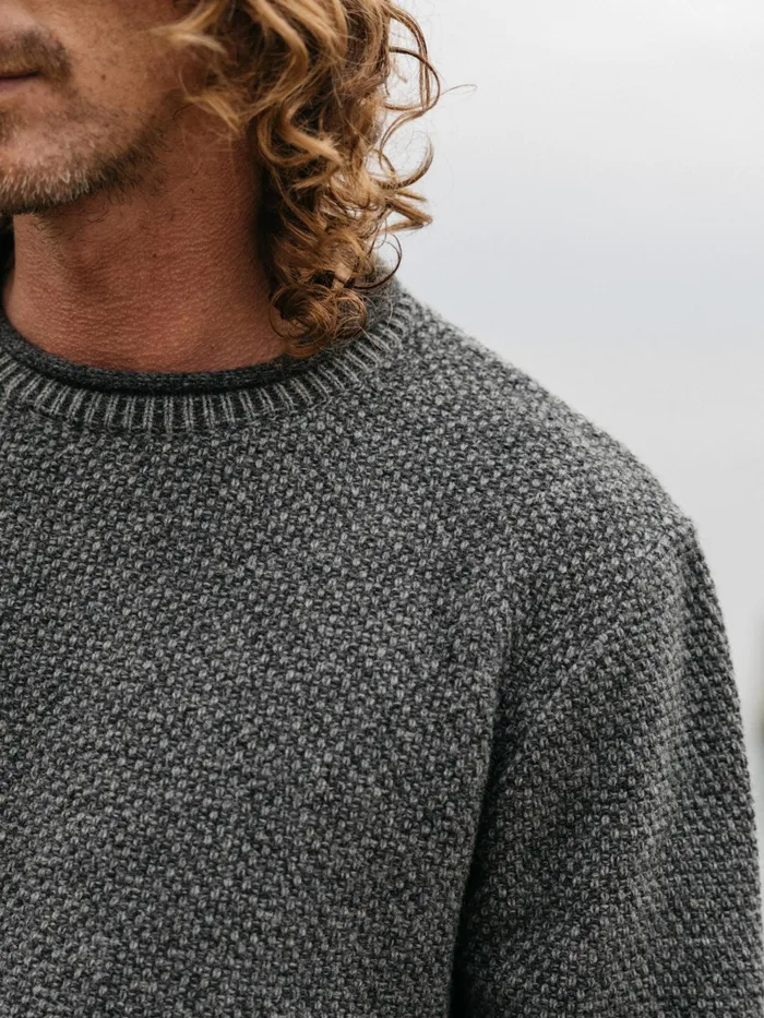 Finisterre Knitwear Men Barents Sweater Grey Marl