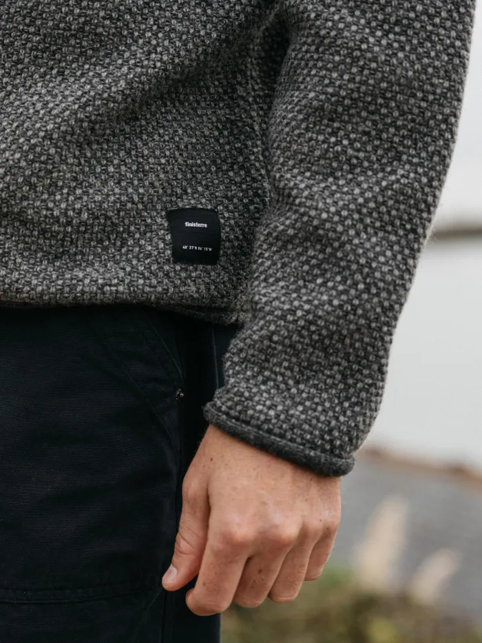 Finisterre Knitwear Men Barents Sweater Grey Marl