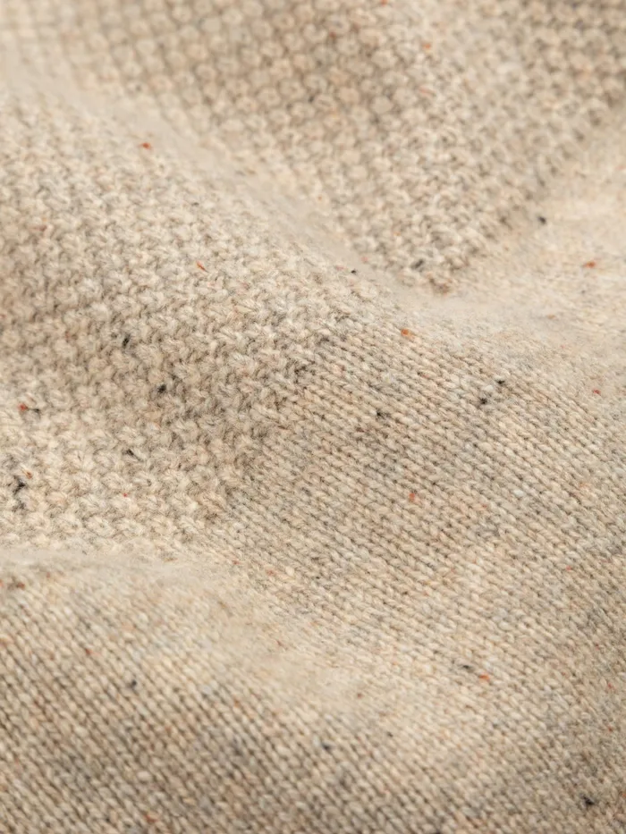 Finisterre Knitwear Men Fishermans Roll Neck Knit Sweater Oatmeal