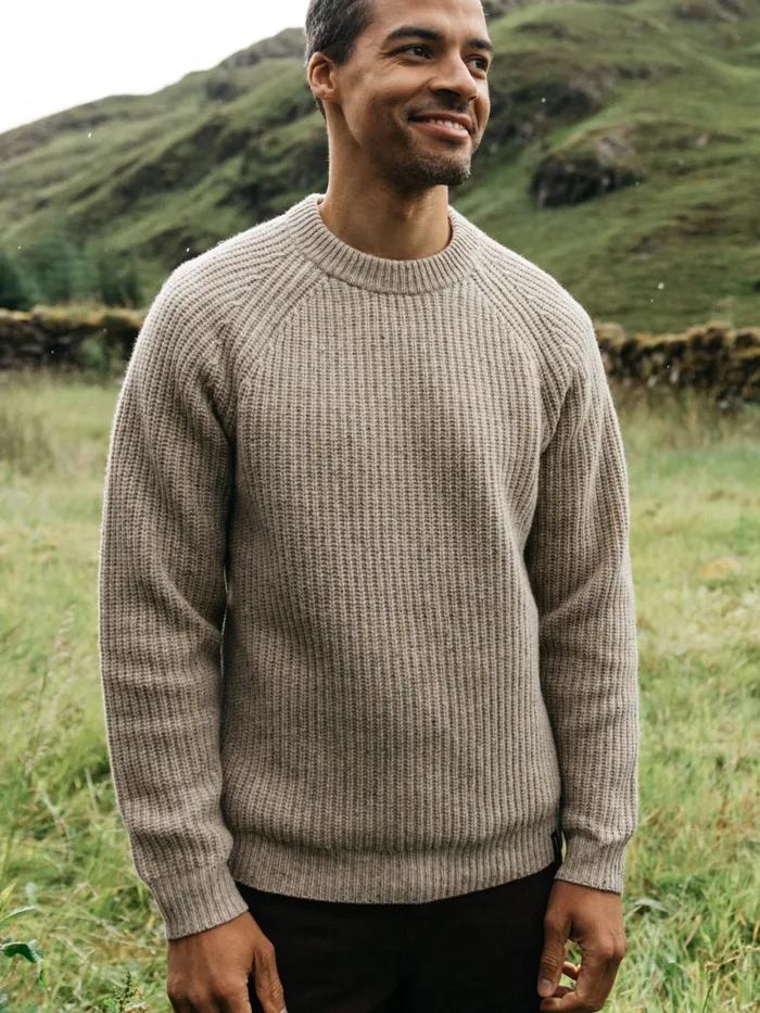 Finisterre Knitwear Men Mora Knit Sweater Oatmeal