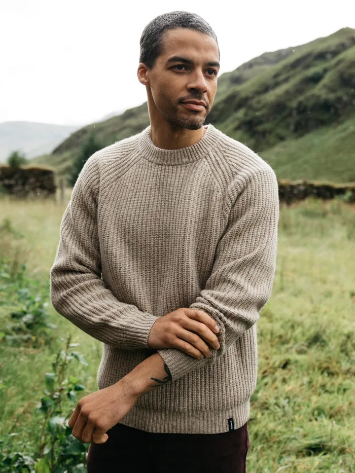 Finisterre Knitwear Men Mora Knit Sweater Oatmeal