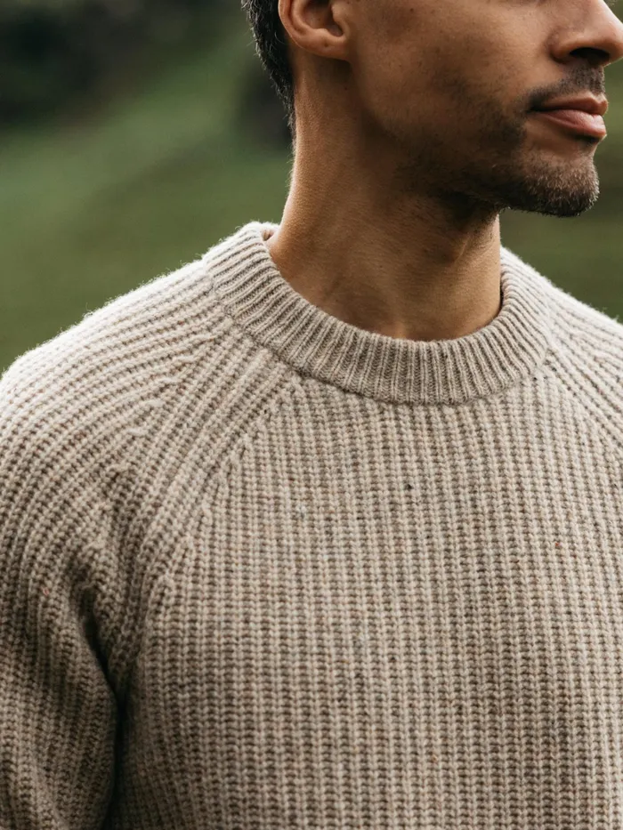 Finisterre Knitwear Men Mora Knit Sweater Oatmeal