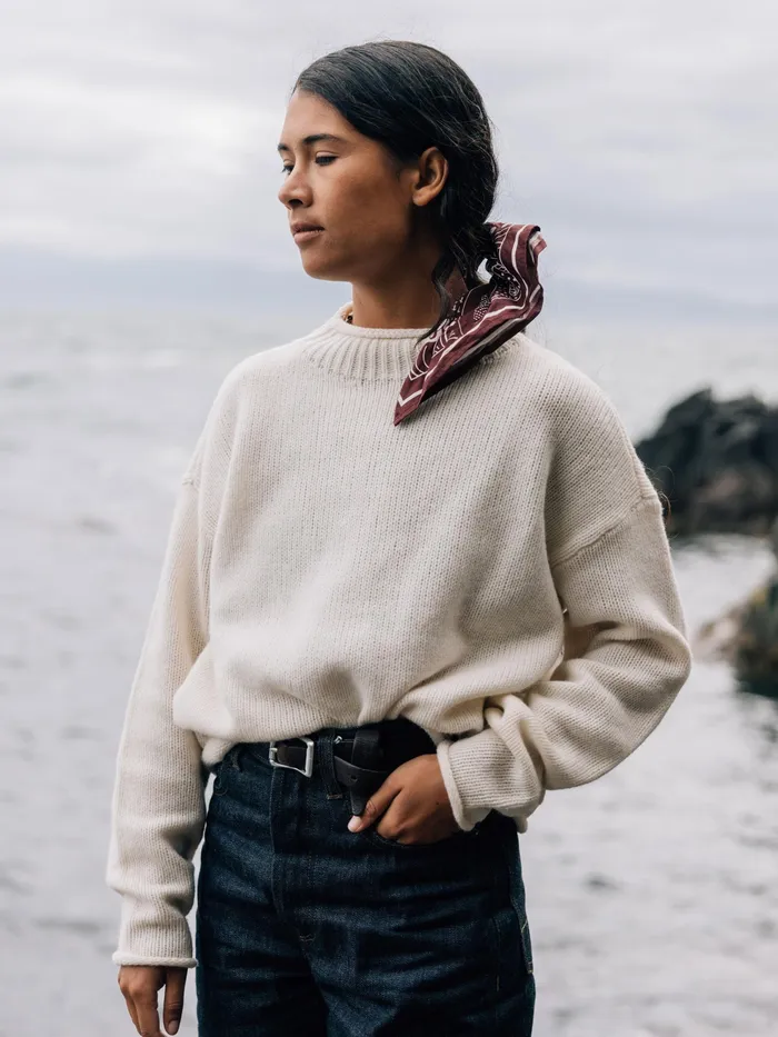 Finisterre Knitwear Women Taran Sweater Ecru