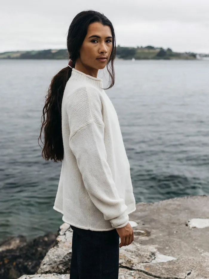 Finisterre Knitwear Women Taran Sweater Ecru