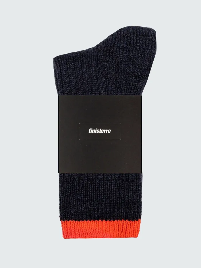Finisterre Socks MenWomen Bosun Sock Navybright Flame