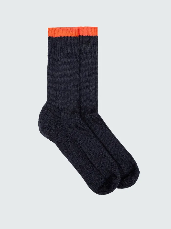 Finisterre Socks MenWomen Bosun Sock Navybright Flame