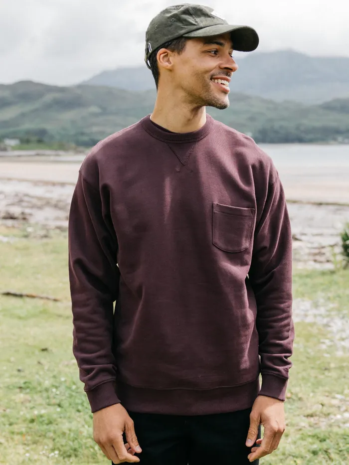Finisterre Sweaters Men Serpentine Sweatshirt Black Cherry