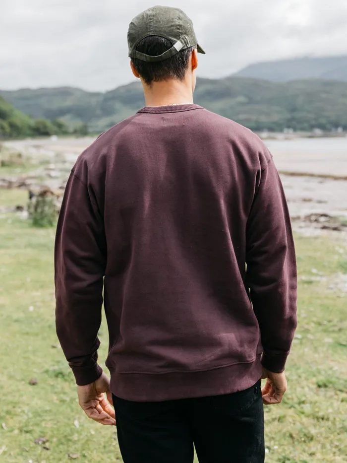 Finisterre Sweaters Men Serpentine Sweatshirt Black Cherry