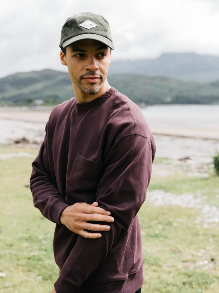 Finisterre Sweaters Men Serpentine Sweatshirt Black Cherry