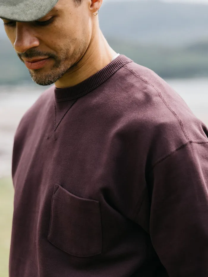 Finisterre Sweaters Men Serpentine Sweatshirt Black Cherry