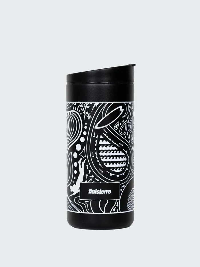 Finisterre Water Bottles MenWomen MiiR 12oz Flip Traveller Bottle Black Paisley