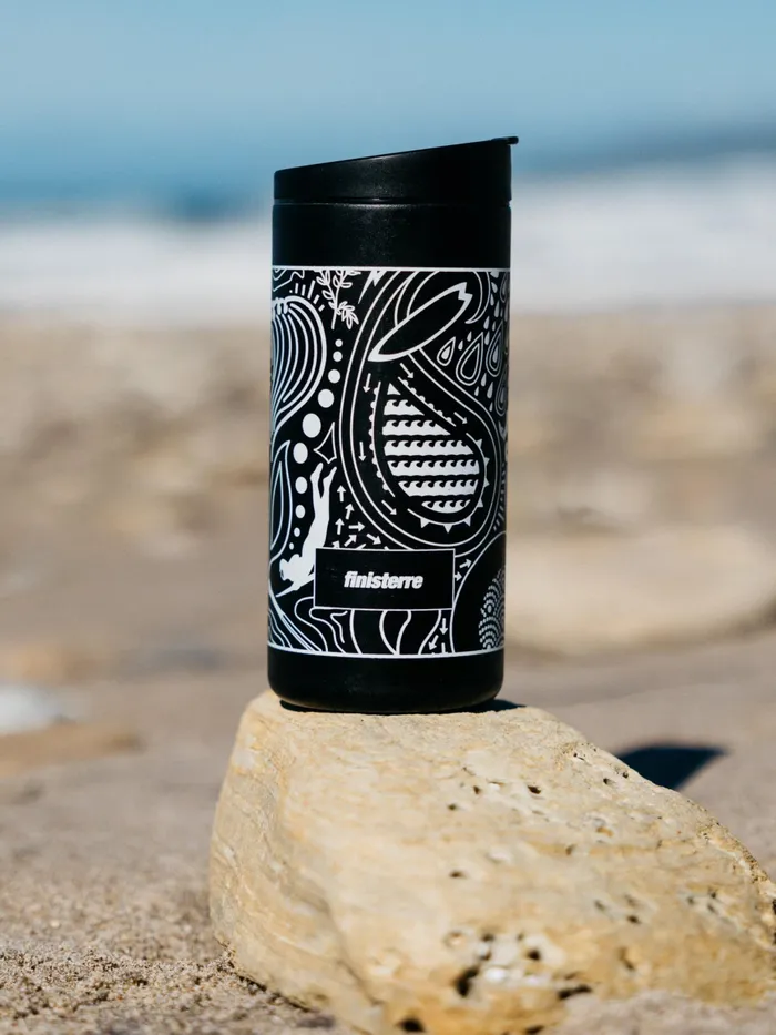 Finisterre Water Bottles MenWomen MiiR 12oz Flip Traveller Bottle Black Paisley