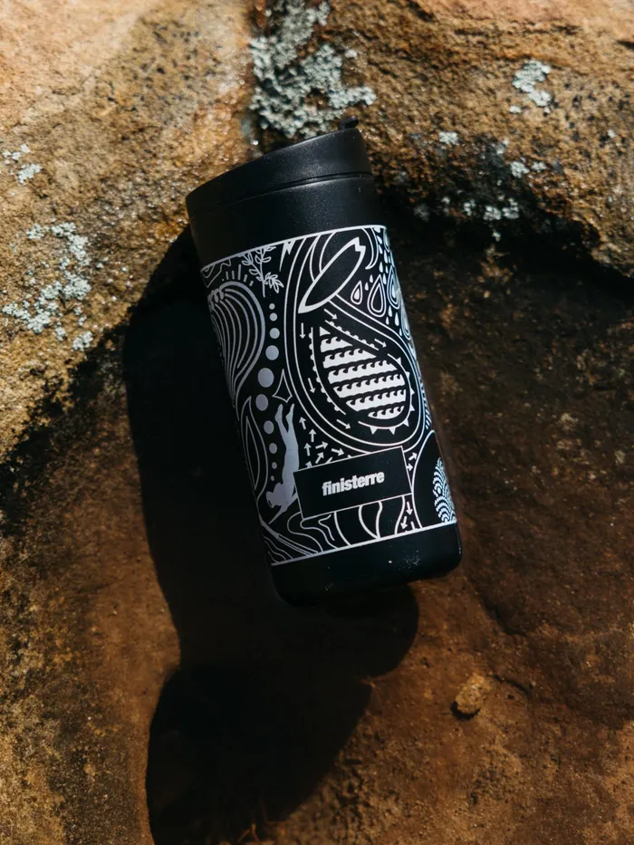 Finisterre Water Bottles MenWomen MiiR 12oz Flip Traveller Bottle Black Paisley