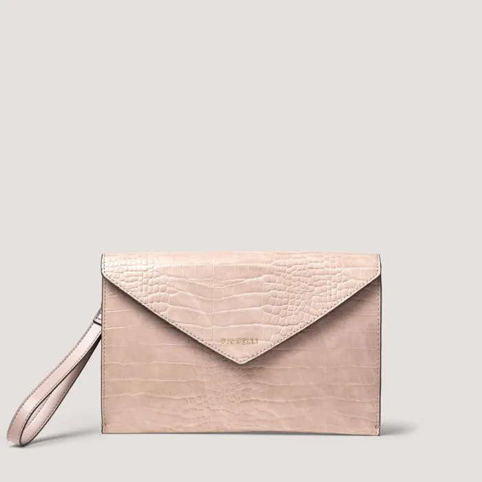 Fiorelli Ophelia Envelope Pouch Dusky Pink Croc Backpacks Occasion Bags
